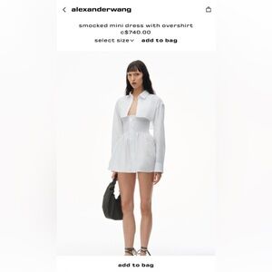 Alexander Wang smocked mini dress with overshirt